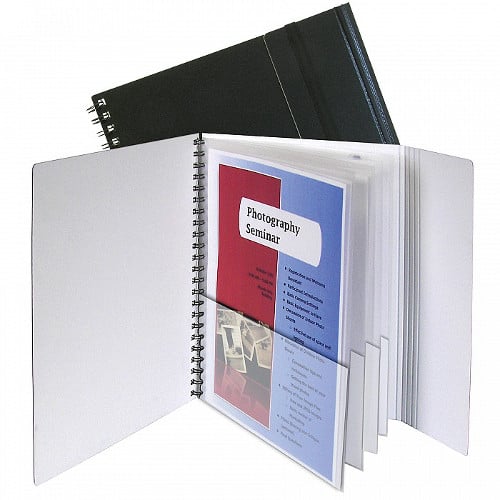 C-Line Black/White 8-Pocket Portfolio with Security Flap 1pk - CLI-32881