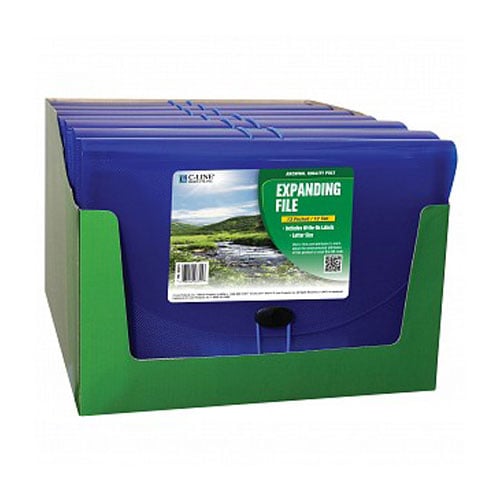 C-Line Blue 13-Pocket Biodegradable Expanding File - CLI-48315