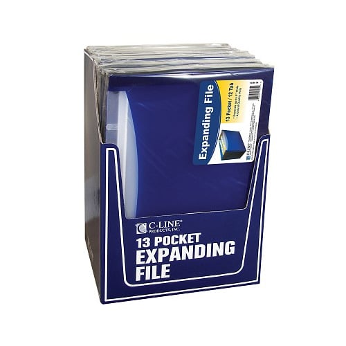 C-Line Blue Stand-Up 13-Pocket Expanding File - CLI-48235 - Clearance Sale