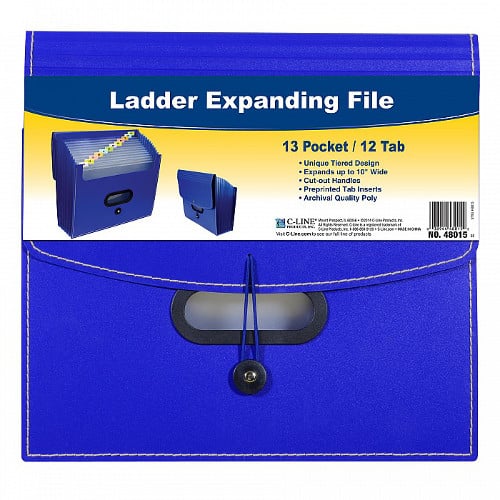 C-Line Blue 13-Pocket Ladder Expanding File 1pk - CLI-48015