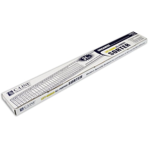 C-Line Blue 2 1/2" x 23 1/2" All-Purpose Left-Handed Sorters 1pk - CLI-30515