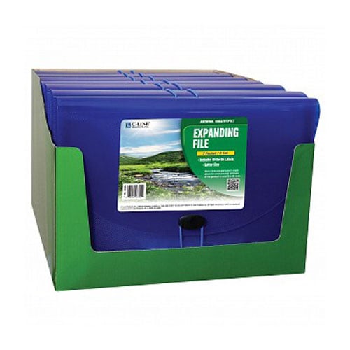 C-Line Blue 7-Pocket Biodegradable Expanding File - CLI-48305