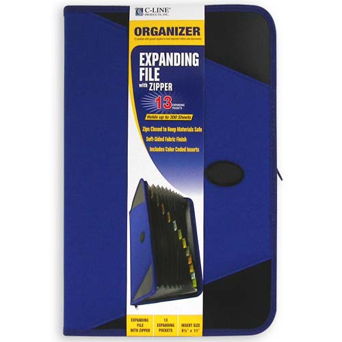 C-Line Blue Expanding File with Zipper - CLI-48105 - Clearance Sale