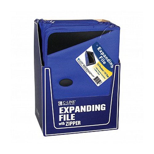 C-Line Blue Expanding File with Zipper - CLI-48105 - Clearance Sale