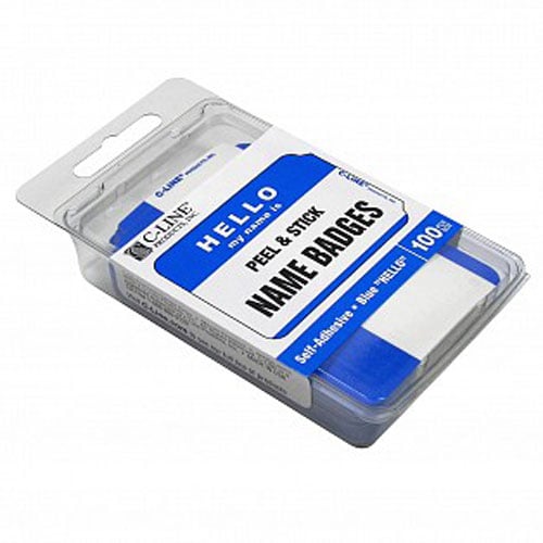 C-Line Blue Hello Pressure Sensitive Peel & Stick Name Badges 100pk - CLI-92235