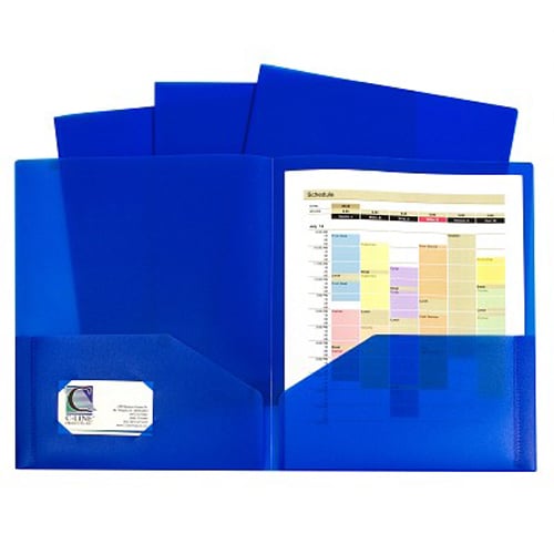 C-Line Blue Two-Pocket Heavyweight Poly Portfolio 10pk - CLI-32955
