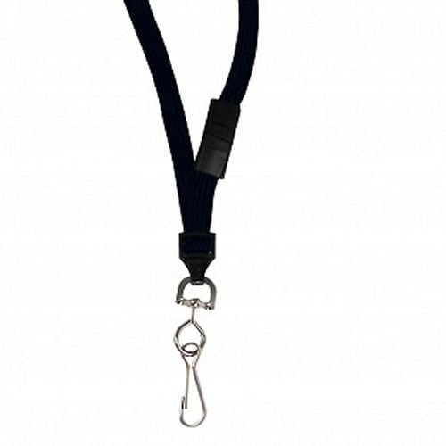 C-Line Breakaway Black Bulldog Clip Neck Lanyards - 24/PK
