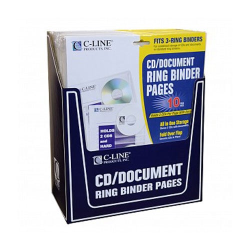 C-Line CD/Document Ring Binder Pages 10pk - CLI-61747 - Clearance Sale