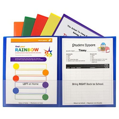 C-Line Assorted Classroom Connector School-To-Home Two-Pocket Folder 1pk - CLI-32000