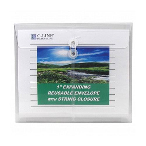C-Line Clear Biodegradable Poly Envelope w/ String Closure  5pk - CLI-35117