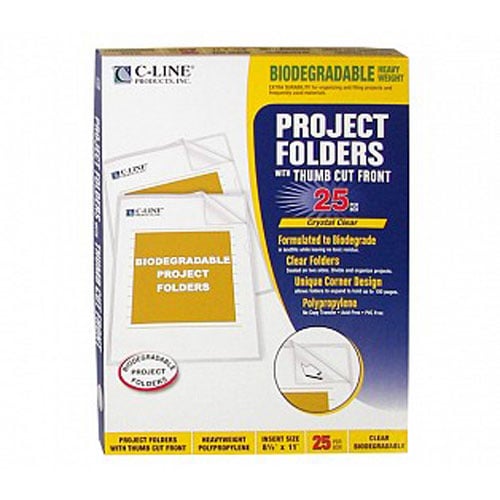 C-Line Clear Biodegradable Project Folders 25pk - CLI-62627