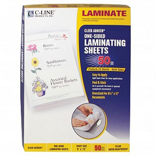 C-Line Clear Heavyweight 9" x 12" Sheets Do-it-yourself Laminating Sheet 50pk - CLI-65001