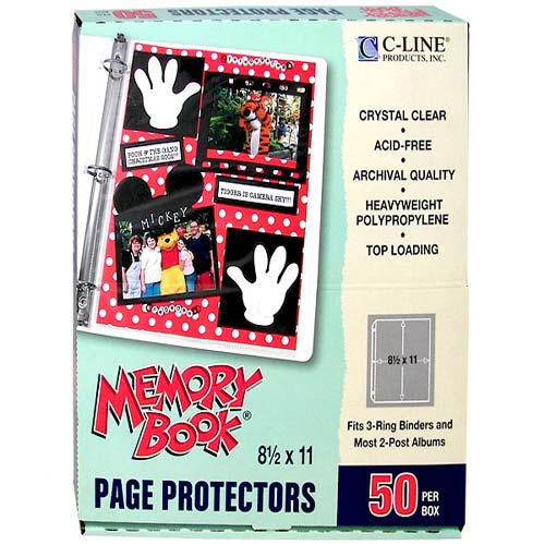 C-Line Clear Memory Book 11" x 8 1/2" Page Protectors 50pk - CLI-62077