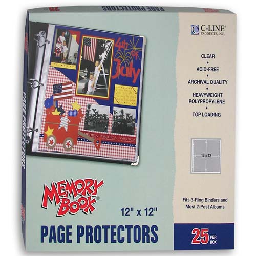 C-Line Clear Memory Book 12" x 12" Page Protectors 25pk - CLI-62021