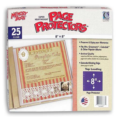 C-Line Clear Memory Book 8" x 8" Page Protectors 25pk - CLI-66887