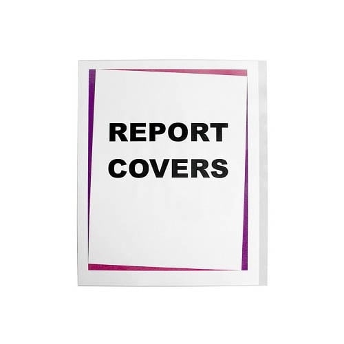 C-Line 8.5" x 11" No-Punch Clear Report Covers 100pk - CLI-31347