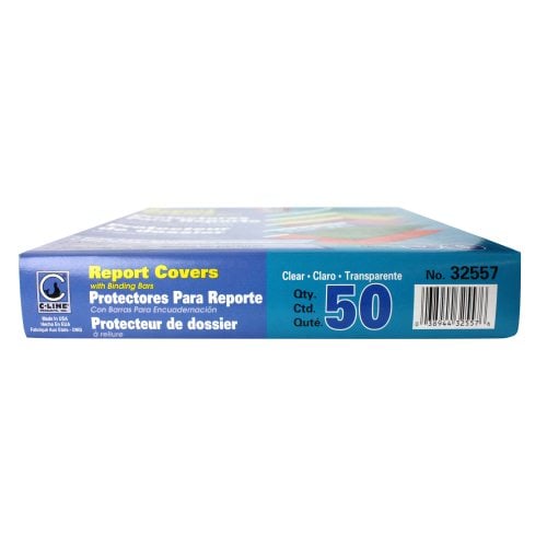 C-Line Clear No-Punch Vinyl Report Covers and Binding Bars 50pk - CLI-32557