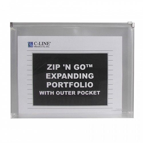C-Line Clear Zip 'N Go Reusable Envelope with Outer Pocket 3pk - CLI-48117 - Clearance Sale
