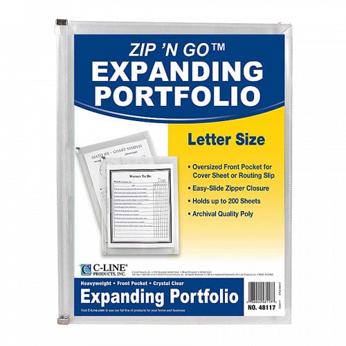 C-Line Clear Zip 'N Go Reusable Envelope with Outer Pocket 3pk - CLI-48117 - Clearance Sale