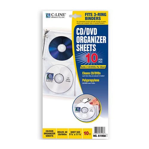 C-Line Deluxe CD/DVD Organizer Pages  10pk - CLI-61958
