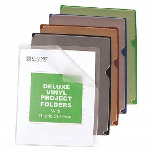 C-Line Deluxe Heavyweight Vinyl Project Folder w/ Colored Back 35pk - CLI-62150 - Clearance Sale