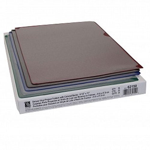 C-Line Deluxe Heavyweight Vinyl Project Folder w/ Colored Back 35pk - CLI-62150 - Clearance Sale