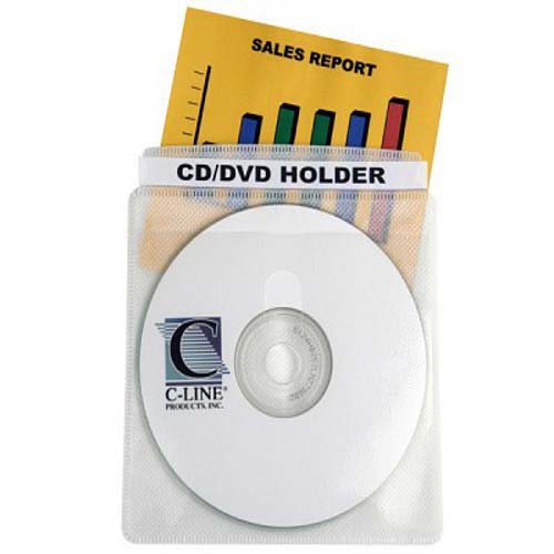 C-Line Deluxe Individual CD/DVD Holders 50pk - CLI-61988 - Clearance Sale