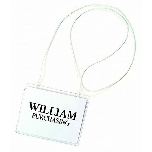 C-Line Elastic Cord Hanging Style Name Badge Holder Kits 50pk - CLI-96043