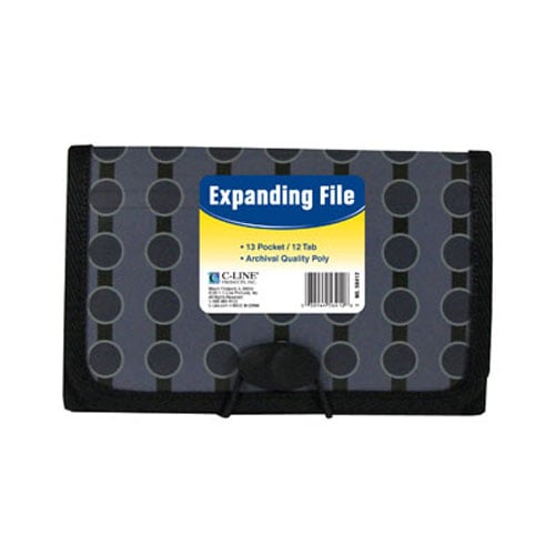 C-Line Fashion Circle 13-Pocket Coupon Size Expanding File 12pk - CLI-56412