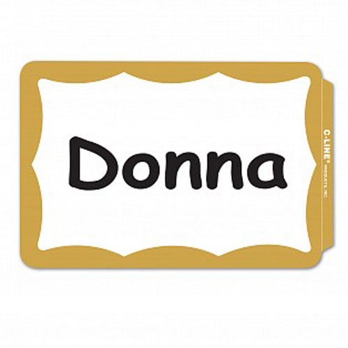 C-Line Gold  Pressure Sensitive Peel & Stick Name Badges 100pk - CLI-92266