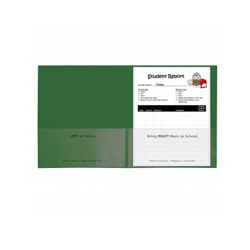 C-Line Green Classroom Connector School-To-Home Two-Pocket Folder 25pk - CLI-32003