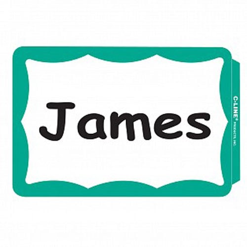 C-Line Green Pressure Sensitive Peel & Stick Name Badges 100pk - CLI-92263