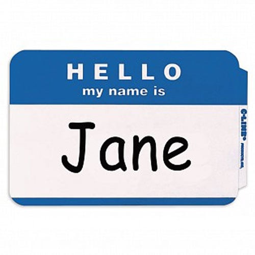 C-Line Hello Pressure Sensitive Peel & Stick Name Badge - 100/BX