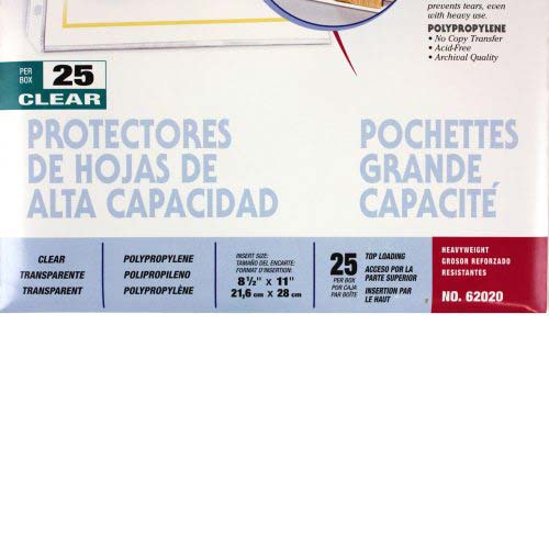 C-Line High Capacity 50 Sheet Top Loading Protectors 25pk - CLI-62020