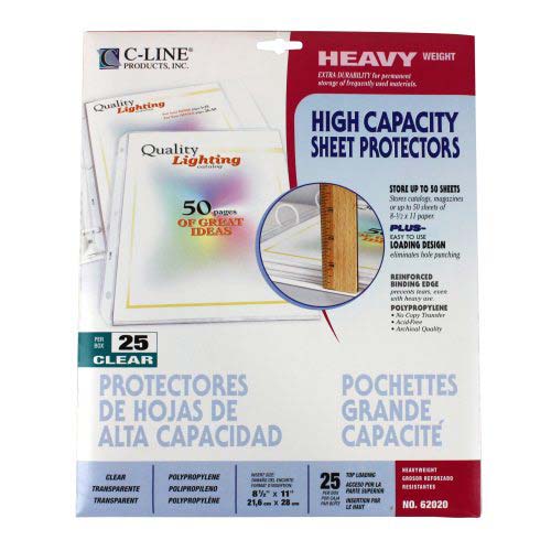 C-Line High Capacity 50 Sheet Top Loading Protectors 25pk - CLI-62020