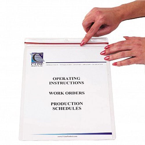 C-Line Industrial Vinyl Zippered 9" x 12" Ticket Holders 15pk - CLI-82912 - Clearance Sale