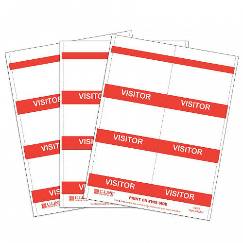 C-Line Inkjet/Laser Printer VISITOR Name Badge Inserts - 240/BX