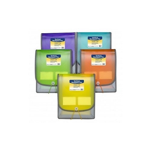 C-Line Letter Size Assorted 7-Pocket Vertical Backpack File - 1/EA