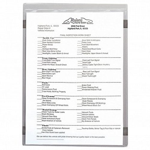 C-Line Magnetic 9" x 12" Clear Vinyl Holders  15pk - CLI-83912