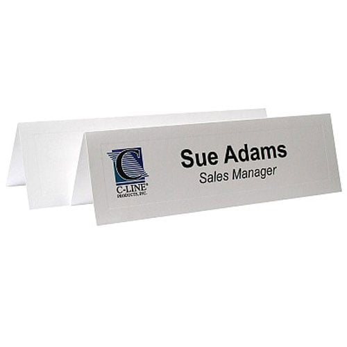 C-Line Medium Scored White Name Tent Cardstock 100pk - CLI-87587