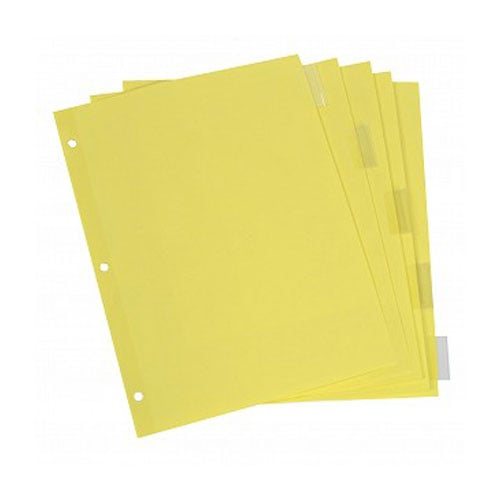 C-Line Paper 5-Tab Index Dividers with Clear Tabs 5pk - CLI-05357