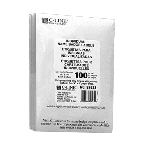 C-Line Peel & Stick Individual Inkjet Name Badge Inserts - 100/BX