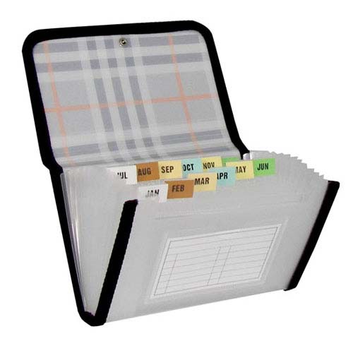 C-Line Plaid 13-Pocket Coupon Size Expanding File Organizer - CLI-58412 - Clearance Sale