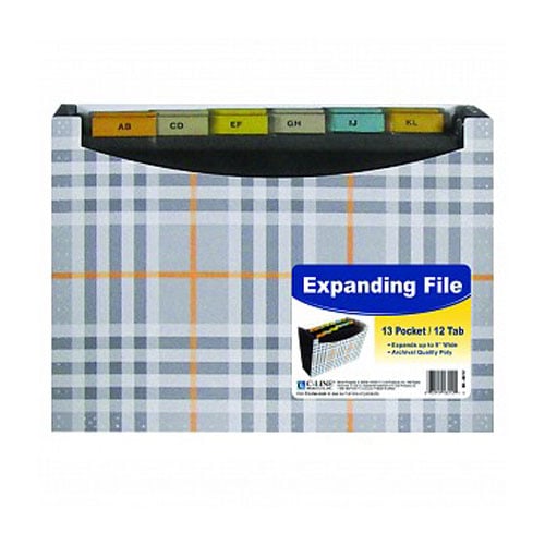C-Line Plaid Stand-Up 13-Pocket Expanding File - CLI-48212