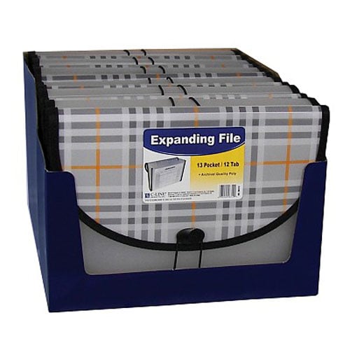 C-Line Plaid 13-Pocket Letter Size Expanding File - CLI-58312 - Clearance Sale