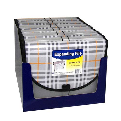 C-Line Plaid 7-Pocket Letter Size Expanding File - CLI-58012 - Clearance Sale