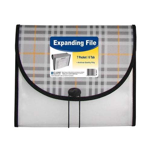 C-Line Plaid 7-Pocket Letter Size Expanding File - CLI-58012 - Clearance Sale