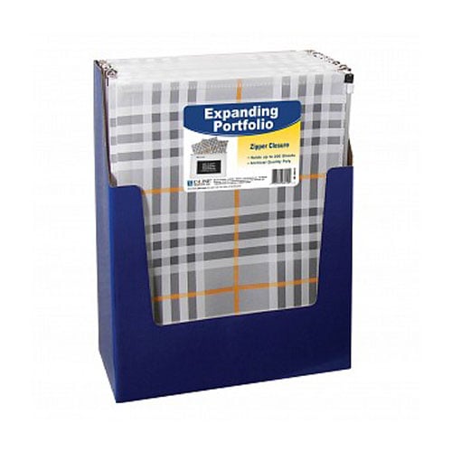 C-Line Plaid Zip 'N Go Expanding Poly Envelopes - 24/PK