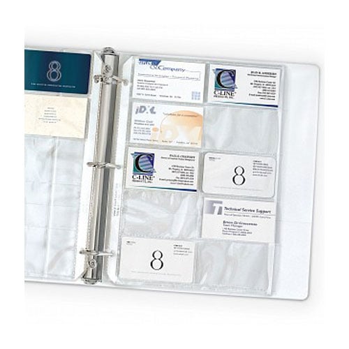 C-Line Polypropylene Business Card Holders With Tabs 5pk - CLI-61117 - Clearance Sale
