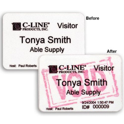 C-Line Pressure Sensitive One Day Security Name Badges 200pk - CLI-97007